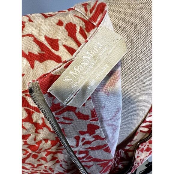 Max Mara Floral Canvas Shift Dress in Red Size 8 - Picture 5 of 5